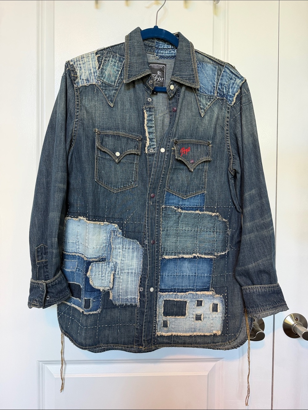 PRPS Men's Patchwork Denim Shirt Jacket - Multi Blue